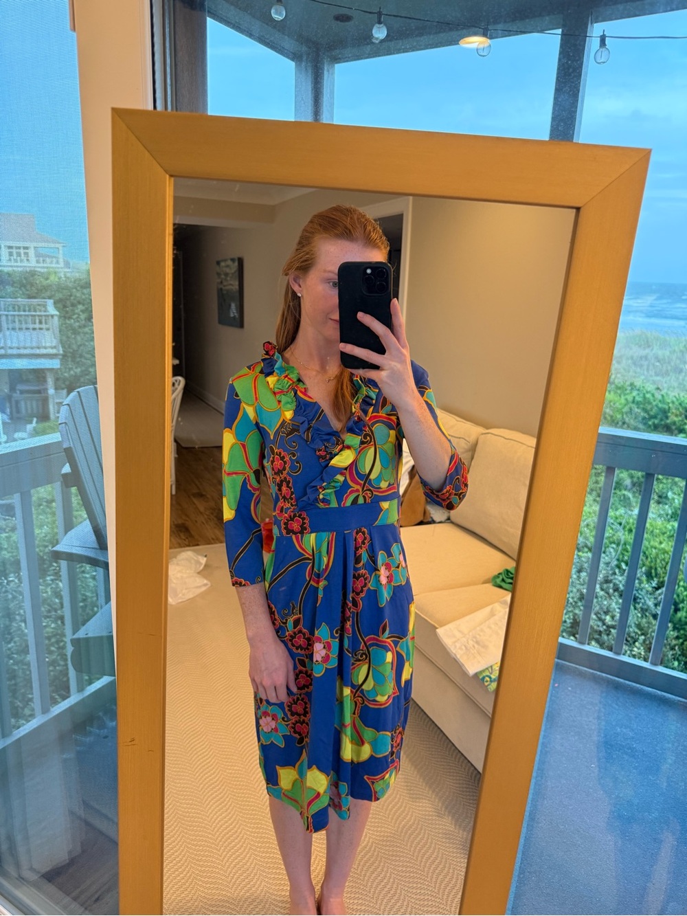 Lilly Pulitzer Vivid Floral Blue Knit Dress